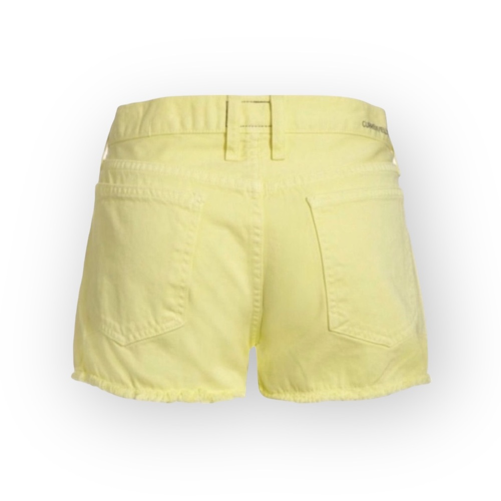 new Current/Elliott ➾ The Boyfriend Short ➾ Cut Off Stretch Denim ➾ Neon Yellow - Picture 5 of 16